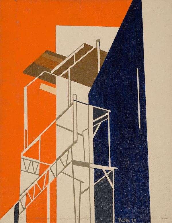 Easton Pribble's painting of the MWPAI being constructed in 1959.