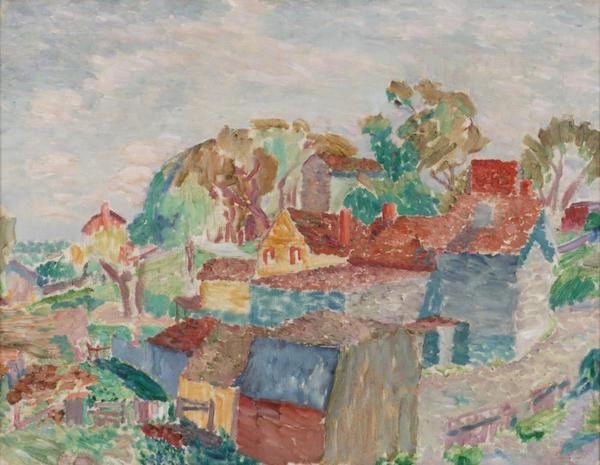 George Of painting of Houses Westchester, part of the collection of the MWPAI.