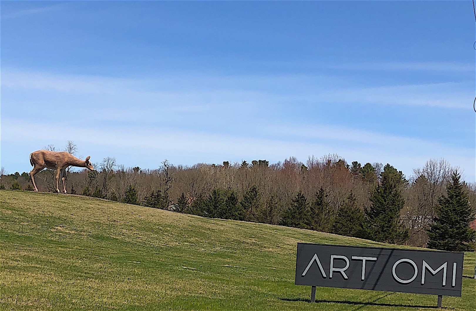 Tony Tasset's sculpture "Deer" at Art Omi.