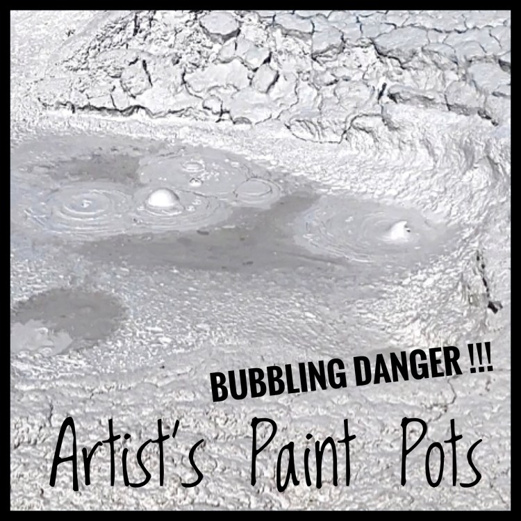 Hot bubbling earth clay in Yellowstone National Park. 