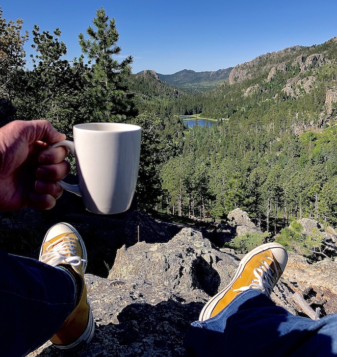 Morning Coffee at Sylvan Lake State Park in Blackhills of Houth Dakota. 