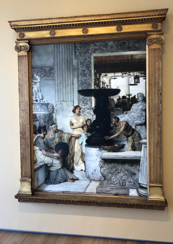 Lawrence Alma-Tadema oil painting "The Sculpture Gallery."